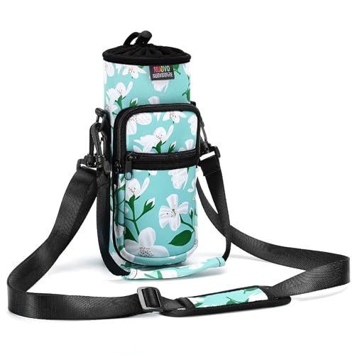 Nuovoware Flaschenhalter Trinkflasche Molle Beutel 25oz/710ml, Isolierte Neopren Kessel mit Schultergurt und Front Reißverschluss Tasche für Wandern Laufen Radfahren Jagd Reisen, Grünlilie Nuovoware Flaschenhalter Trinkflasche Molle Beutel 25oz/710ml, Isolierte Neopren Kessel mit Schultergurt und Front Reißverschluss Tasche für Wandern Laufen Radfahren Jagd Reisen, Grünlilie von Nuovoware