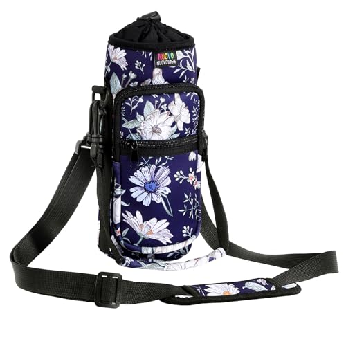 Nuovoware Flaschenhalter Trinkflasche Molle Beutel 25oz/710ml, Isolierte Neopren Kessel mit Schultergurt und Front Reißverschluss Tasche für Wandern Laufen Radfahren Jagd Reisen - Blauer Kosmos Nuovoware Flaschenhalter Trinkflasche Molle Beutel 25oz/710ml, Isolierte Neopren Kessel mit Schultergurt und Front Reißverschluss Tasche für Wandern Laufen Radfahren Jagd Reisen - Blauer Kosmos von Nuovoware