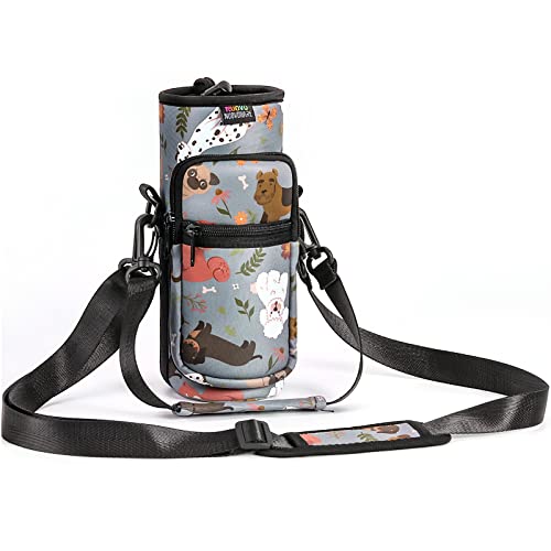 Nuovoware Flaschenhalter Trinkflasche Molle Beutel 25oz/710ml, Isolierte Neopren Kessel mit Schultergurt und Front Reißverschluss Tasche für Wandern Laufen Radfahren Jagd Reisen - Grauer Welpe Nuovoware Flaschenhalter Trinkflasche Molle Beutel 25oz/710ml, Isolierte Neopren Kessel mit Schultergurt und Front Reißverschluss Tasche für Wandern Laufen Radfahren Jagd Reisen - Grauer Welpe von Nuovoware