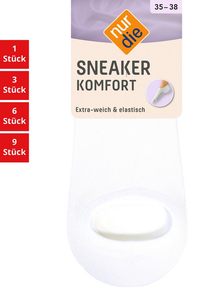 Nur Die Sneakersocken Komfort Damen (1er/3er/6er/9er Pack, 1-Paar) Sneaker-socken füsslinge füßlinge von Nur Die