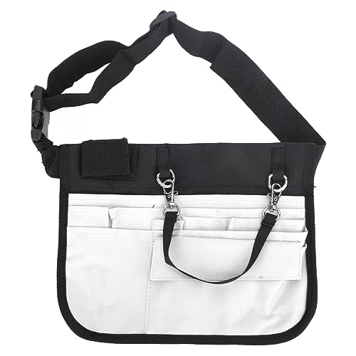 Nutriess Krankenschwester-Gürteltasche mit Mehreren Fächern, Aufbewahrungstasche für medizinische Ausrüstung, Utility-Hüfttasche mit schwarzem Finish für medizinisches Fachpersonal (White) von NutriEss