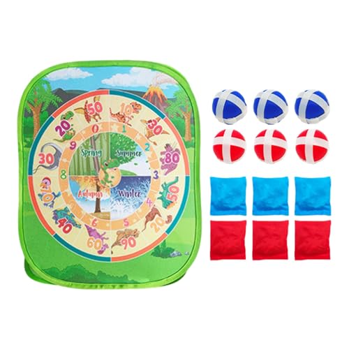 Animal Bean Bag Toss, Doppelseitiges Outdoor-Wurfspiel, Sitzsack-Wurfspiel, Dinosaurier-Sitzsack-Wurfspiel, Familienpartyzubehör für Kinder – lustiges und lehrreiches, interaktives Spiel-Set für von Nuyhgtr