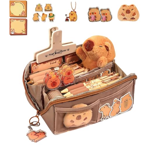 Nuyhgtr Capybara Stiftehalter-Tasche, Federmäppchen, Capybara-Federmäppchen, wasserdichtes Federmäppchen, niedliches Capybara-Beutel, Plüsch-Capybara-Etui, Capybara-Kosmetiktasche für Kinder und Nuyhgtr Capybara Stiftehalter-Tasche, Federmäppchen, Capybara-Federmäppchen, wasserdichtes Federmäppchen, niedliches Capybara-Beutel, Plüsch-Capybara-Etui, Capybara-Kosmetiktasche für Kinder und von Nuyhgtr