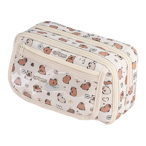 Nuyhgtr Student Pencil Case, Capybara Zipper Bag, Cartoon Pencil Bag, High School Organizer, Middle School Supplies, College Pencil Case, Storage Pencil Bag, Student Stationery Case von Nuyhgtr