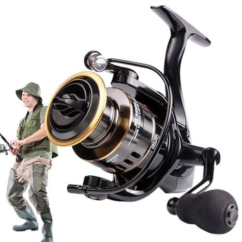 Saltwater Fishing Reels, Surf Fishing Reel, Spin Reel with Drag, Bait Feeder Reel, Fly and Ice Fishing Reel Spin Reels with 19.8 Lbs Max Drag for Fly Fishing Ice Fishing, 1-2cm Difference in Size von Nuytghr