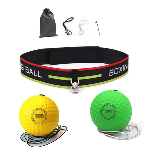 Nxbuynef Box-Trainingsgerät, Box-Fitnessgerät, Boxball, Box-Reflexbälle, Set mit verstellbarem elastischem Kopfband, Trainingsreflexball zur Verbesserung der Geschwindigkeit und von Nxbuynef