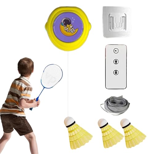 Nybhyjka Badminton-Rebound-Trainer,Badminton-Trainer | Elastisches Trainingsgerät für das Solospiel,Einstellbares Übungs-Badminton-Einzeltrainingsset für Familienspaß mit Freunden und von Nybhyjka