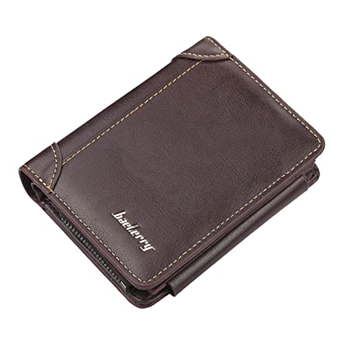 Nybhyjka Geldbörse Herren - Herren Slim Trifold Wallet Geldklammer-Geldbörse - Tragbare Business-PU-Geldbörse mit großem Fassungsvermögen und Reißverschluss für Führerschein, Kreditkarte, von Nybhyjka