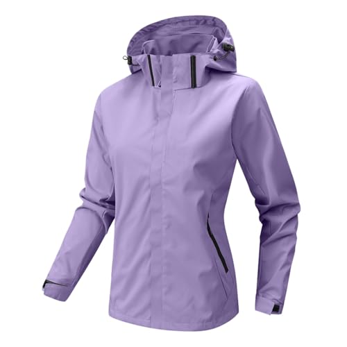 Outlet Angebote,Regenjacke Damen Leicht Leichte Gefüttert Regenmantel Lang Übergangsjacke Einfarbig Windbreaker Regenbekleidung Reißverschluss Stanzjacke wasserdichte Fahrrad Passfo, von Nyuiuo