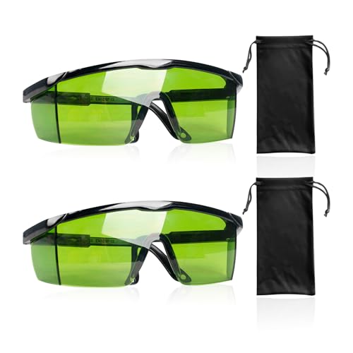 NyxSeat 2 Stück Schutzbrille, 2 Stück Brillentaschen, Schutzbrille, Laserschutzbrille, Uv-Schutzbrille (Grün) von NyxSeat