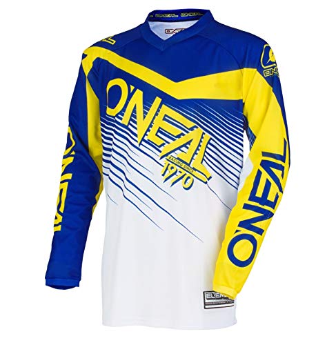 O'NEAL | Motocross-Jersey Langarm | MX Enduro | Gepolsterter Ellbogenschutz, V-Ausschnitt, atmungsaktiv | Element Jersey Racewear | Erwachsene | Blau Gelb | Größe L O'NEAL | Motocross-Jersey Langarm | MX Enduro | Gepolsterter Ellbogenschutz, V-Ausschnitt, atmungsaktiv | Element Jersey Racewear | Erwachsene | Blau Gelb | Größe L von O'NEAL