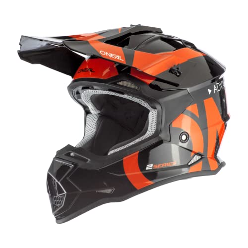 O'NEAL | Motocross-Helm | MX Enduro | ABS-Schale, Lüftungsöffnungen für optimale Belüftung & Kühlung | 2SRS Helmet Slick | Erwachsene | Schwarz Orange | Größe XS von O'NEAL