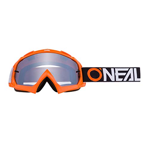 O'NEAL Motocross Brille & Fahrradbrille Herren Damen B-10 Goggle TWOFACE I Orange-Silber I MX MTB DH FR I Motorradbrille mit 1,2mm 3D-Linse für klare Sicht I UV-Schutz | Orange Silber | One Size von O'NEAL