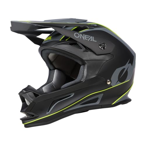 O'NEAL Drop DH Helmet I Mountainbike Helm | MTB Downhill | Leichter Fahrradhelm Damen & Herren mit guter Belüftung| Schwarz Gelb | Größe L von O'NEAL