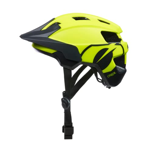 O'NEAL | Fahrrad-Helm | Kinder | Mountainbike | Einhändiges Öffnen und Schließen, Größenverstellbar bis zu 56cm, Robustes ABS | Flare Youth Helmet Icon V.22 | Neon-Gelb Schwarz |OS (51-55cm) von O'NEAL