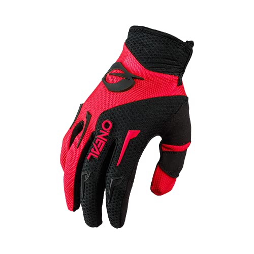 O'NEAL | Fahrrad- & Motocross Handschuh | Kinder | MX MTB DH FR Downhill Freeride | Langlebige, Flexible Materialien, belüftete Handinnenfäche | Element Youth Glove | Schwarz Rot | Größe L von O'NEAL