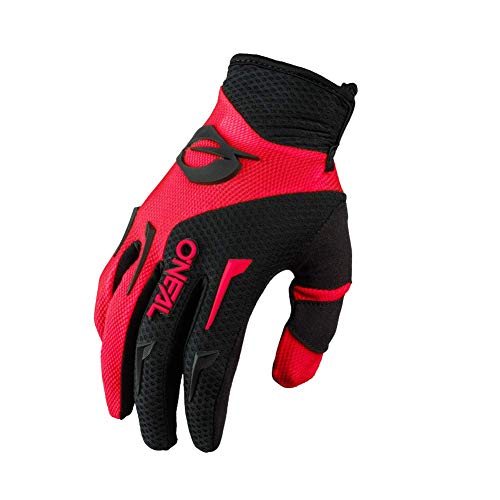 O'NEAL | Fahrrad- & Motocross-Handschuhe | Kinder | MX MTB DH FR Downhill Freeride | Langlebige, flexible Materialien, belüftete Handinnenfäche | Element Youth Glove | Schwarz Rot | Größe XS von O'NEAL