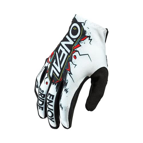 O'NEAL | Fahrrad- & Motocross-Handschuhe | Kinder | MX MTB DH FR Downhill Freeride | Langlebige, Flexible Materialien, belüftete Handoberseite | Matrix Youth Glove Villain | Weiß Multi | Größe L von O'NEAL