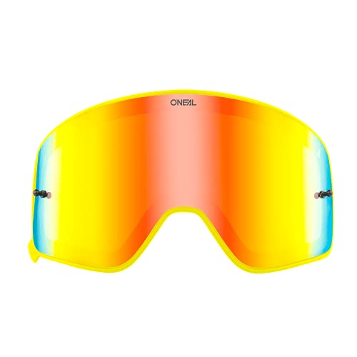 O'NEAL | Motocross-Brillen-Ersatzteile | Motorrad Enduro | Magnet-Linse aus Polycarbonat, Hochwertige und schlagfeste Linse mit 100% UV Schutz | B 50 Goggle Yellow Spare Leans | Radium Red von O'NEAL