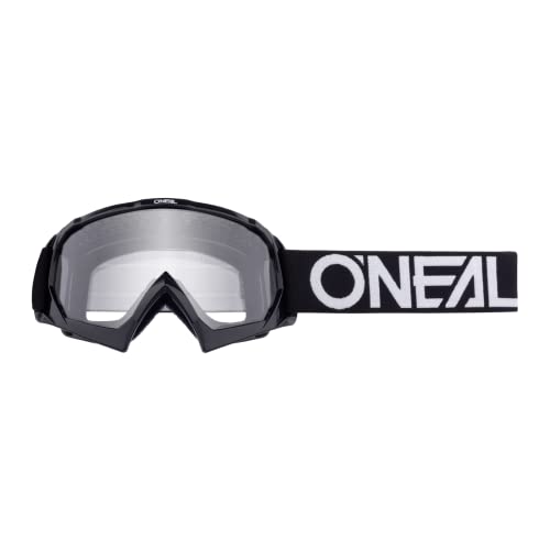 O'NEAL | Motocross-Brillen-Ersatzteile | Motorrad Enduro | Modernes Rahmendesign, Glas aus hochwertiger 1,2 mm-3D-Linse, 100% UV-Schutz | B10 Youth Goggle Solid | Schwarz Weiß | One Size von O'NEAL
