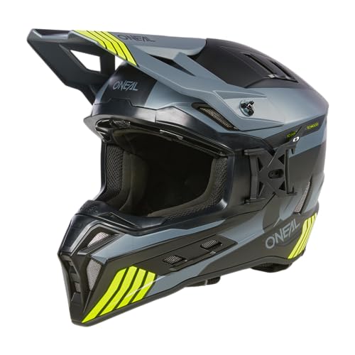 O'NEAL | Motocross-Helm | MX Enduro | ABS-Schale, Konfort-Innenfutter, Lüftungsöffnungen für optimale Belüftung & Kühlung | EX-SRS Helmet Hitch V.24 | Erwachsene | Schwarz Grau Neon Gelb | Größe XS von O'NEAL