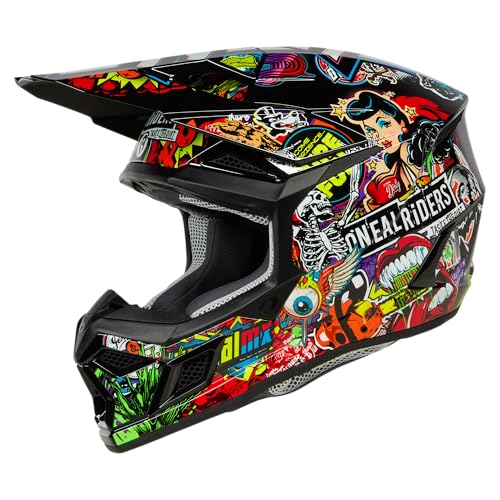 O'NEAL | Motocross-Helm | MX Enduro | ABS-Schale, Lüftungsöffnungen für optimale Kühlung | 3SRS Helmet Crank V.24 | Erwachsene | Multi | Größe M von O'NEAL