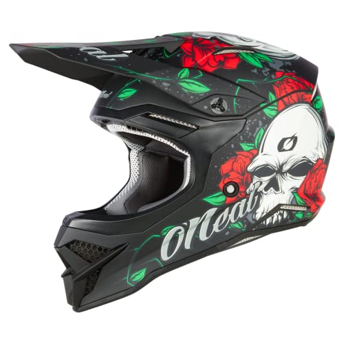 O'NEAL | Motocross-Helm | MX Enduro | ABS-Schale, Lüftungsöffnungen für optimale Kühlung | 3SRS Helmet MELANCIA V.23 | Erwachsene | Schwarz Multi | Größe XXL (63/64 cm) von O'NEAL