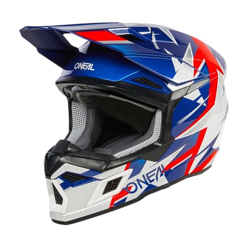 O'NEAL | Motocross-Helm | MX Enduro | ABS-Schale, Lüftungsöffnungen für optimale Kühlung | 3SRS Helmet RIDE V.24 | Erwachsene | Blau Weiß Rot | Größe XXL von O'NEAL