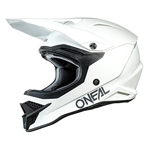 O'NEAL | Motocross-Helm | MX Enduro | ABS-Schale, Lüftungsöffnungen für optimale Kühlung | 3SRS Helmet Solid V.23 | Erwachsene | Weiß | Größe L (59/60 cm) von O'NEAL