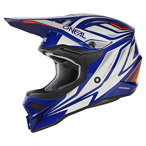 O'NEAL | Motocross-Helm | MX Enduro | ABS-Schale, Lüftungsöffnungen für optimale Kühlung | 3SRS Helmet Vertical V.23 | Erwachsene | Blau Weiß | Größe M (57/58 cm) von O'NEAL
