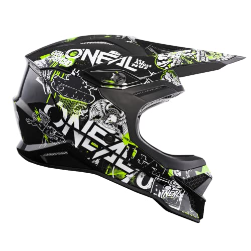 O'NEAL | Motocross-Helm | Motocross Enduro | , ABS Schale, Lüftungsöffnungen für optimale Belüftung & Kühlung | 3SRS Helmet Attack 2.0 | Erwachsene | Schwarz Gelb | Größe XL von O'NEAL