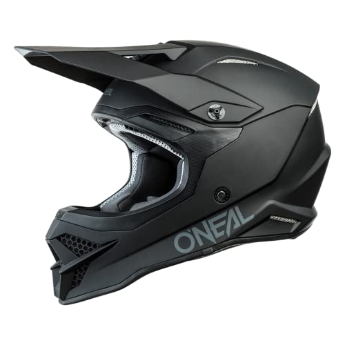 O'NEAL | Motocross-Helm | Motocross Enduro |Schale aus ABS, Lüftungsöffnungen für optimale Belüftung & Kühlung | 3SRS Helmet Solid | Erwachsene | Schwarz | Größe XS von O'NEAL