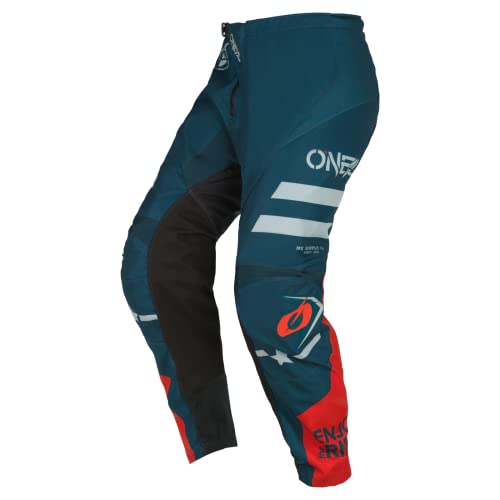 O'NEAL | Motocross-Hose | Enduro MX | Maximale Bewegungsfreiheit, Leichtes, Atmungsaktives und langlebiges Design | Pants Element Squadron V.22 | Erwachsene | Petrol Grau | Größe 30/46 von O'NEAL