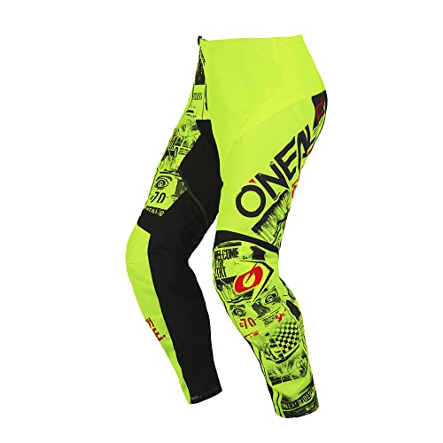O'NEAL | Motocross-Hose | Kinder | Enduro MX | Stretch-Einsätze, Vollständig gefüttert, Polster aus Gummi für zusätzlichen Schutz | Element Youth Pants Attack V.23 | Neon-Gelb Schwarz | 20 (4/5) von O'NEAL