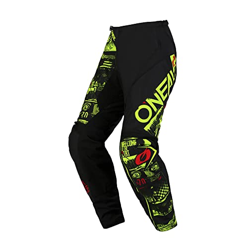 O'NEAL | Motocross-Hose | MTB Enduro MX | Bequeme lockere Passform für maximale Bewegungsfreiheit, Bündchenlose Hosenbeine | Element Pants Attack V.23 | Erwachsene | Schwarz Neon-Gelb | Größe 34/50 von O'NEAL