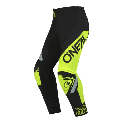 O'NEAL | Motocross-Hose | MTB Enduro MX | Bequeme lockere Passform für maximale Bewegungsfreiheit, Bündchenlose Hosenbeine | Element Pants Shocker V.23 | Erwachsene | Schwarz Neon-Gelb | Größe 30/46 von O'NEAL