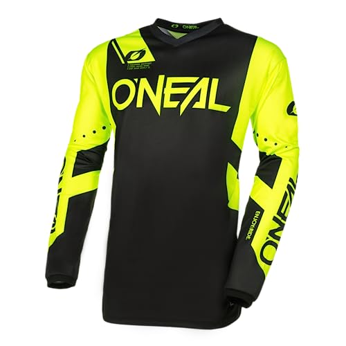 O'NEAL | Motocross-Jersey Langarm | MX Enduro | Gepolsterter Ellbogenschutz, V-Ausschnitt, atmungsaktiv | Element Jersey Racewear V.24 | Erwachsene | Schwarz Neon-Gelb | Größe XL von O'NEAL
