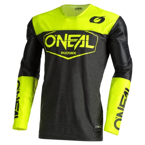 O'NEAL | Motocross-Shirt Langarm | MX MTB Mountainbike | Leichtes Material, ergonomischer Slim Fit Schnitt für perfekte Passform | Mayhem Jersey Hexx V.22 | Erwachsene | Schwarz Gelb | Größe XL von O'NEAL