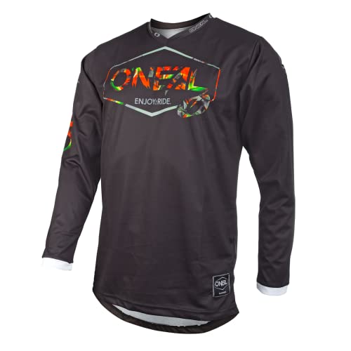 O'NEAL | Motocross-Trikot | Enduro MX | Atmungsaktives Material, Maximale Bewegungsfreiheit, Verlängerter Rücken | Jersey Mahalo | Erwachsene | Schwarz Multi | Größe XXL von O'NEAL