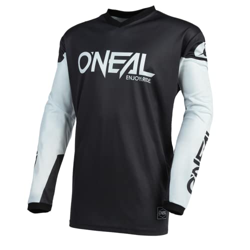 O'NEAL | Motocross-Trikot | Enduro MX | Atmungsaktives Material, gepolsterter Ellenbogenschutz, Passform für maximale Bewegungsfreiheit | Element Jersey Threat | Erwachsene | Schwarz Weiß | Größe XL von O'NEAL