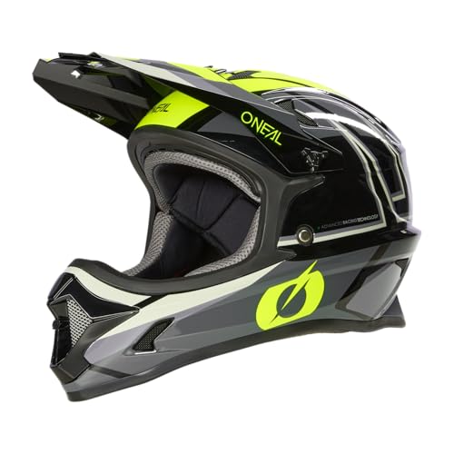 O'NEAL | Mountainbike-Helm Fullface | MTB DH Downhill FR Freeride | ABS-Schale, Magnetverschluss, übertrifft Robustes ABS | SONUS Helmet SPLIT V.23 | Erwachsene | Schwarz Neon-Gelb | M von O'NEAL