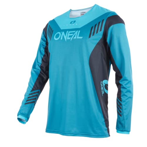 O'NEAL | Mountainbike-Trikot | MTB Mountainbike DH Downhill FR Freeride | Atmungsaktives Material, maximale Bewegungsfreiheit | Element FR Jersey Hybrid V.22 | Erwachsene | Petrol Blau | Größe L von O'NEAL