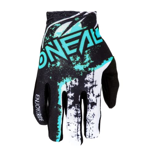 O'NEAL | Fahrrad- & Motocross-Handschuhe | MX MTB DH FR Downhill Freeride | Langlebige, flexible Materialien, belüftete Handoberseite | Matrix Glove Impact | Erwachsene | Schwarz Türkis | Größe L von O'NEAL