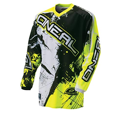 O'NEAL | Motocross-Jersey | MX Enduro | Gepolsterter Ellbogenschutz, V-Ausschnitt, atmungsaktiv | Element Jersey Shocker | Erwachsene | Neon Gelb | Größe L von O'NEAL