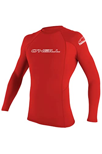 O'NEILL Men's Basic Skins 50+ Long Sleeve Rash Guard, Red, L von O'Neill