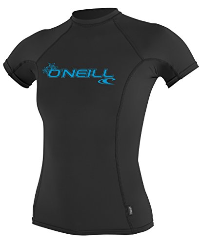 O'NEILL Wetsuits Damen Basic Skins UPF 50+ Short Sleeve Rash Guard, Schwarz, Medium von O'Neill