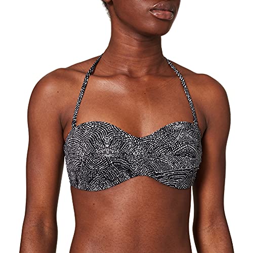 O'Neill Damen PW Sol Mix Bikini Top, Schwarz All Over Print mit Weiß, 36C von O'Neill