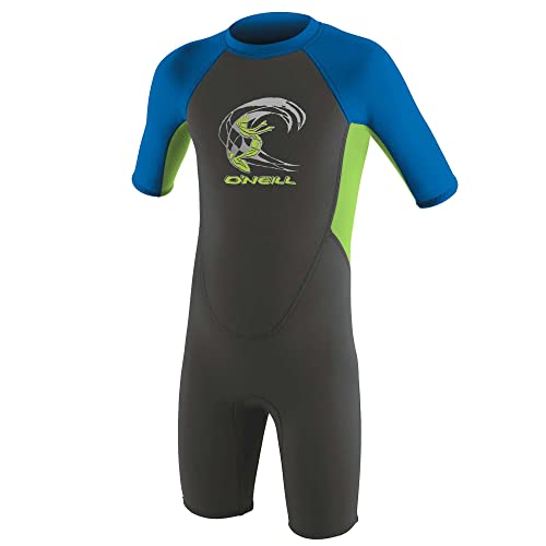 O';Neill Kleinkind Reactor 2mm Back Zip Shorty Wetsuit - Graphite Dayglo Meer - UV - Protection und SPF - Properties - Unisex von O'Neill