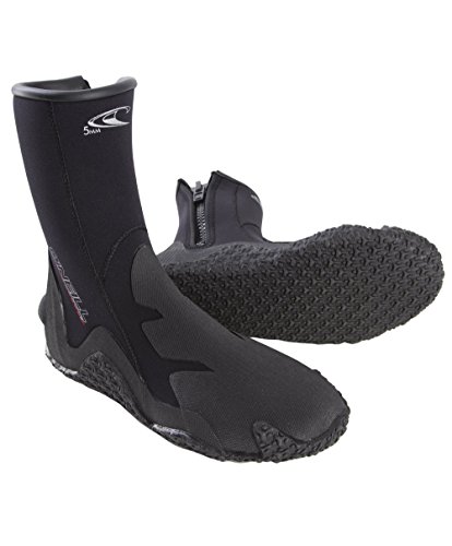 O'Neill Anatomische Passform Dive Neoprenanzug 5mm Stiefel mit Reißverschluss-Schwarz, Größe US 5/UK 4/EU 36 von O'Neill