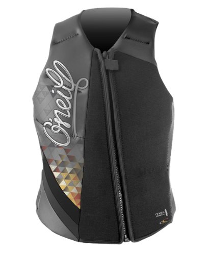 O'Neill Wake Waterski Damen Flare Comp Weste, Schwarz/Graphit/Schwarz, 8 von O'Neill